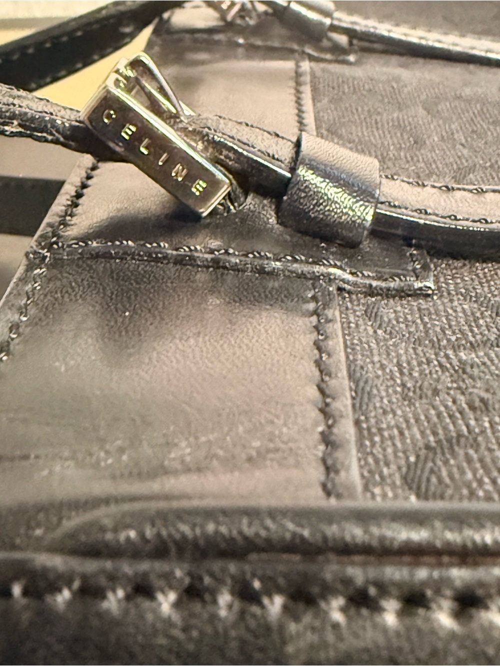 Celine 2000 C Macadam Canvas and Leather Tote - Picture 5 of 10